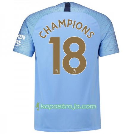 Billiga Fotbollströjor Manchester City Champions 18 Hemma tröja 2018/19 Kortärmad